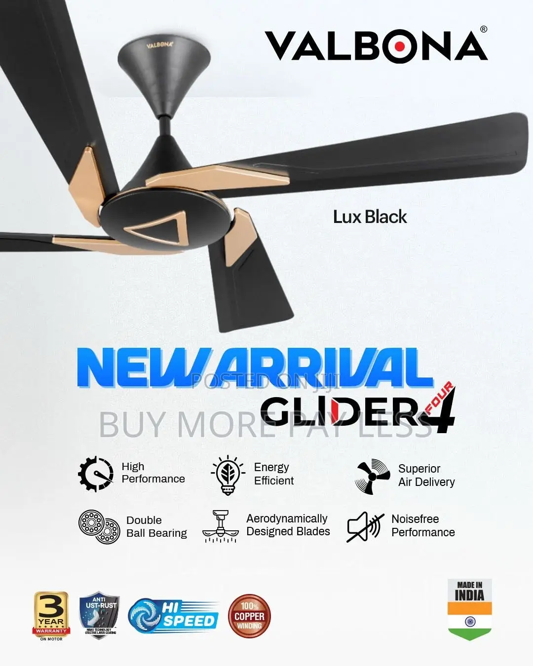 Valbona Glider 4 Hybrid Ceiling Fan