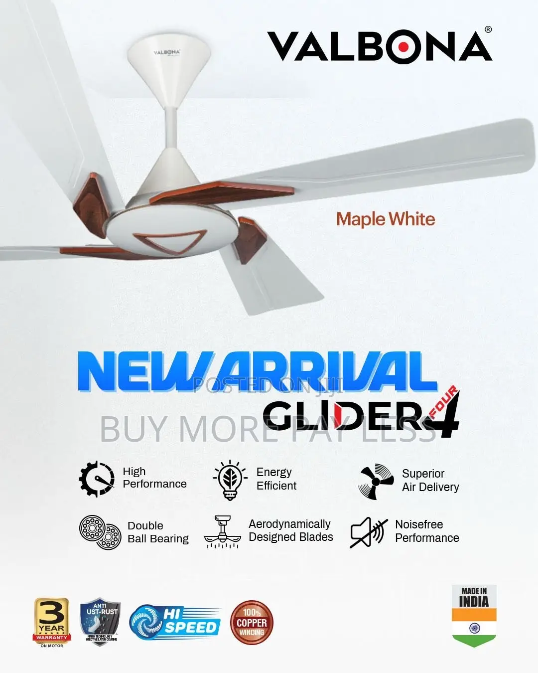 Valbona Glider 4 Hybrid Ceiling Fan