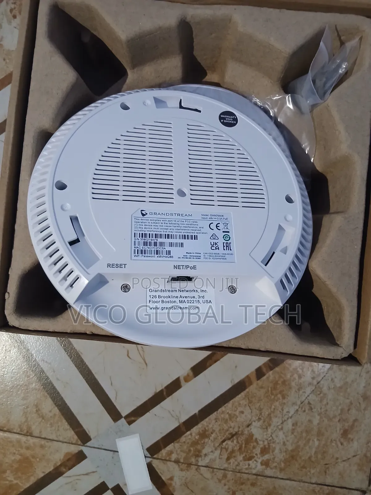 Grandstream Ax3000 Wi-Fi 6 Access Point Gwn7660e