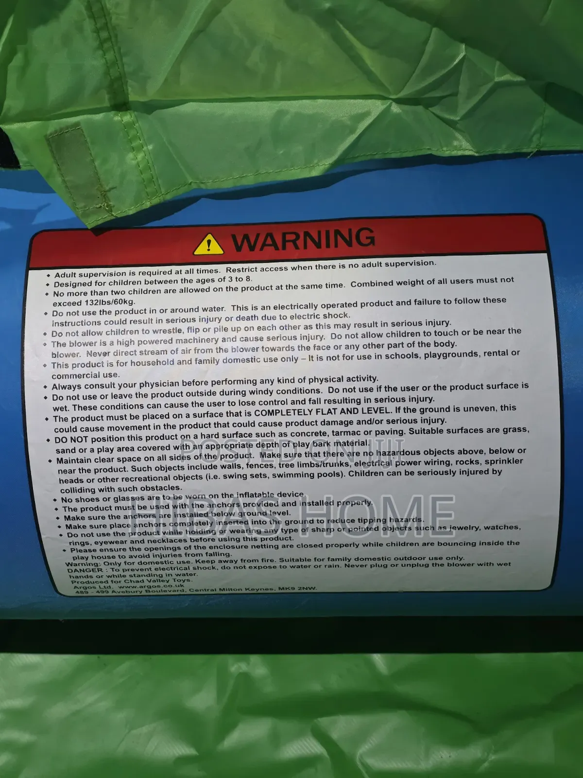 6ft Chad Valley Bouncy Castle With Blower