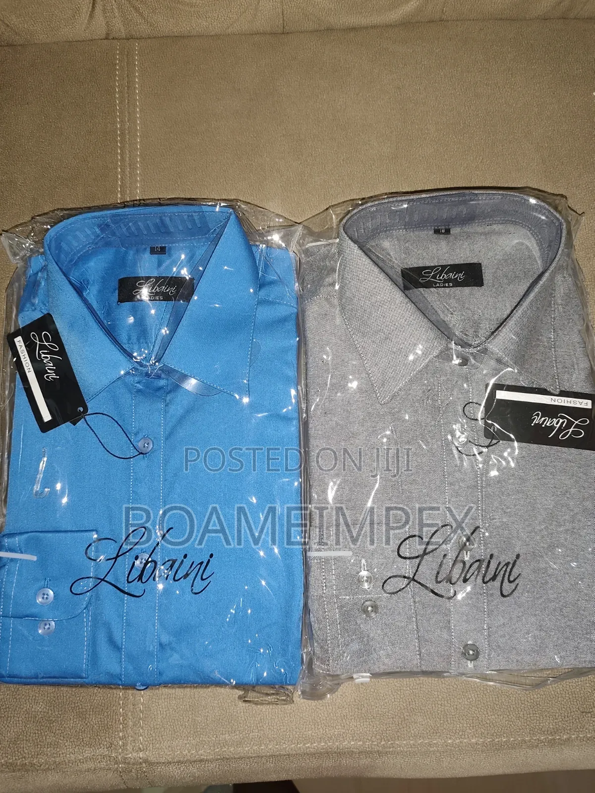 Ladies Long Sleeves Shirt-Blue,Ash,Black