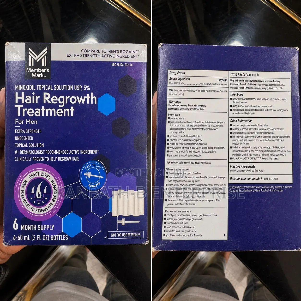 Member’s Mark 5% Minoxidil Hair Regrowth Treatment – & Unscented