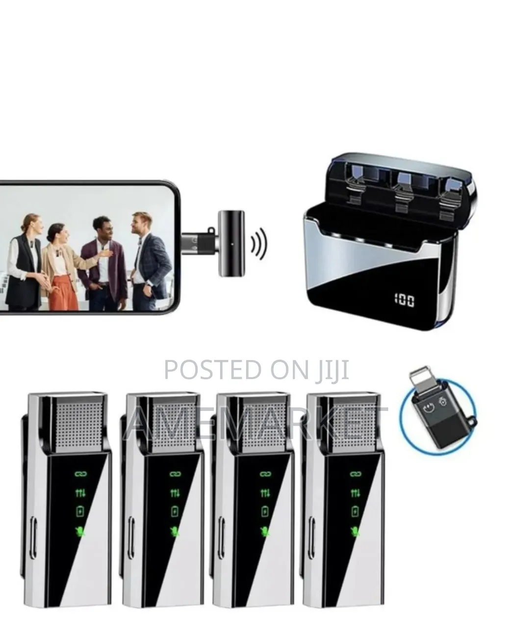 4-in-1 Wireless Lavalier Microphone for Android & iPhone
