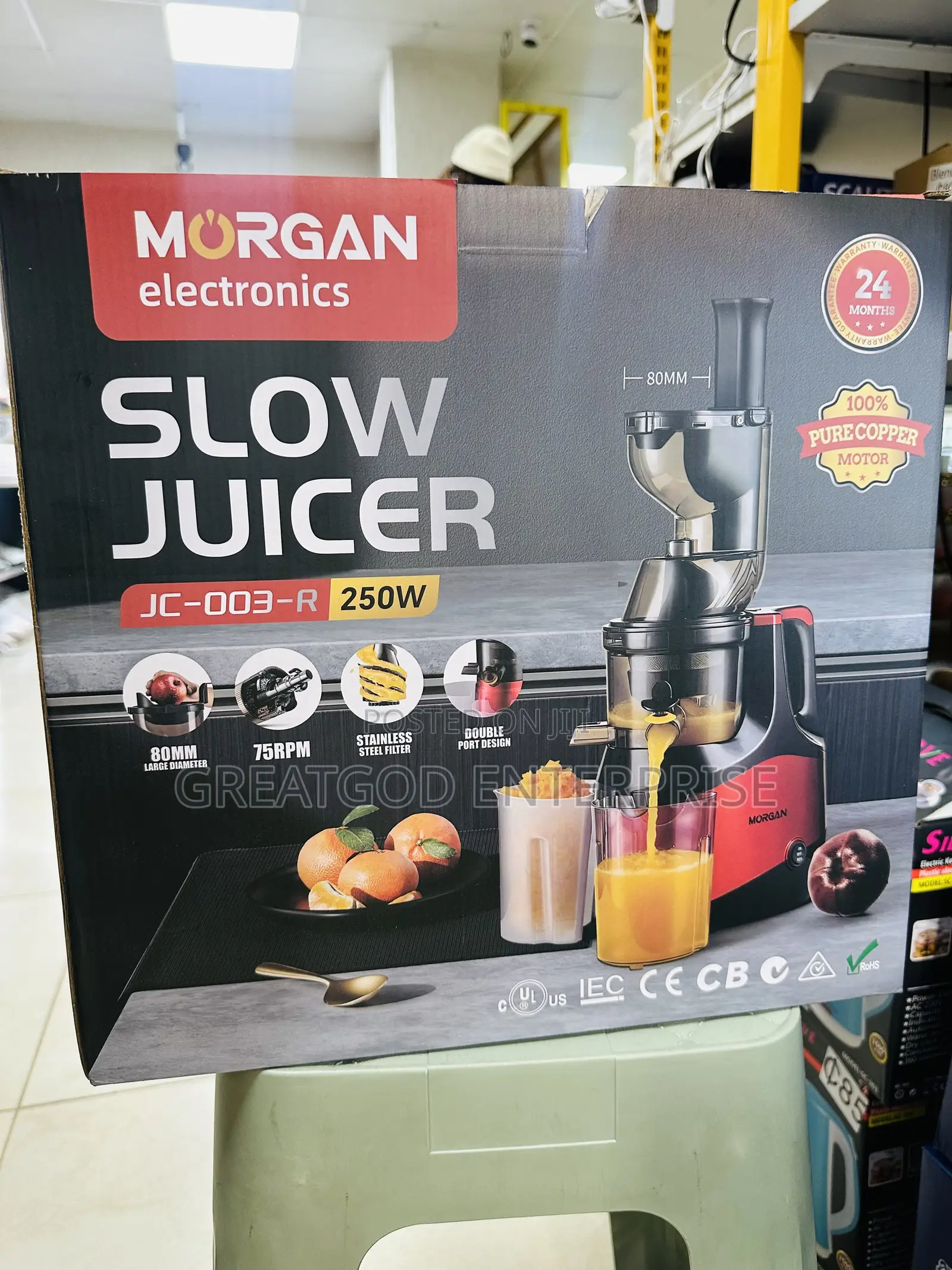 Morgan Electronics 250W Slow Juicer (Model: JC-003-R)