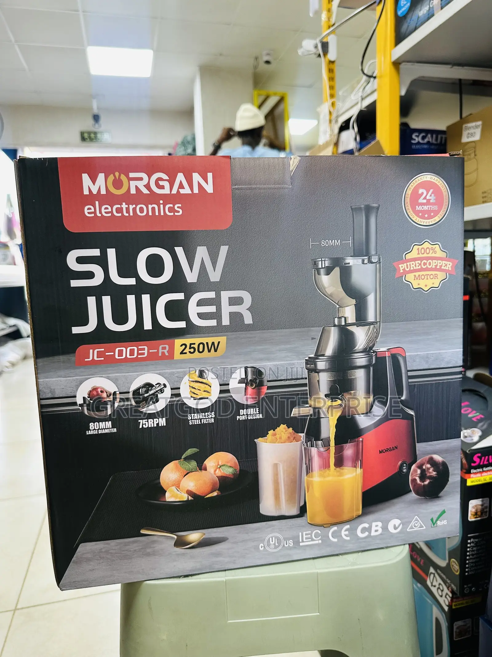 Morgan Electronics 250W Slow Juicer (Model: JC-003-R)