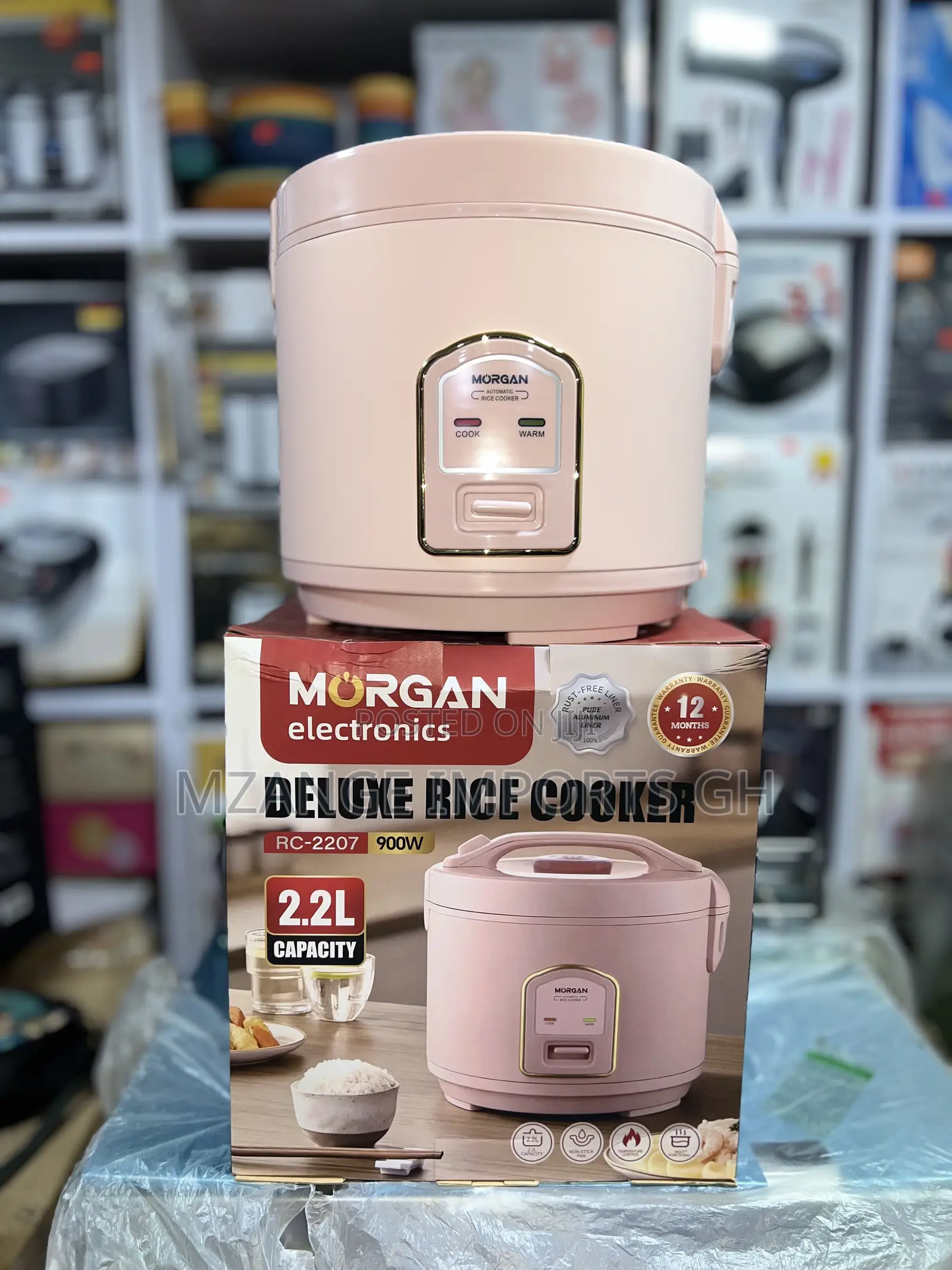Morgan 2.2L Quality Rice Cooker Pinkish