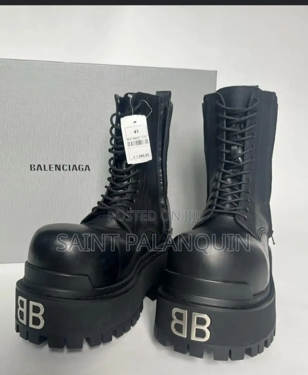 Black Balenciaga Giant Boots Featuring an Exaggerated, Ultra-Round