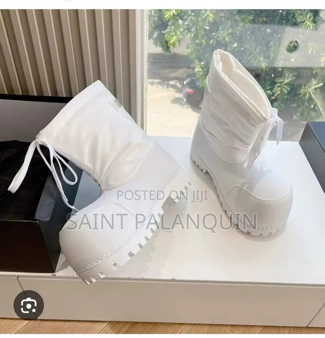 White Balenciaga Alaska Low Boot,