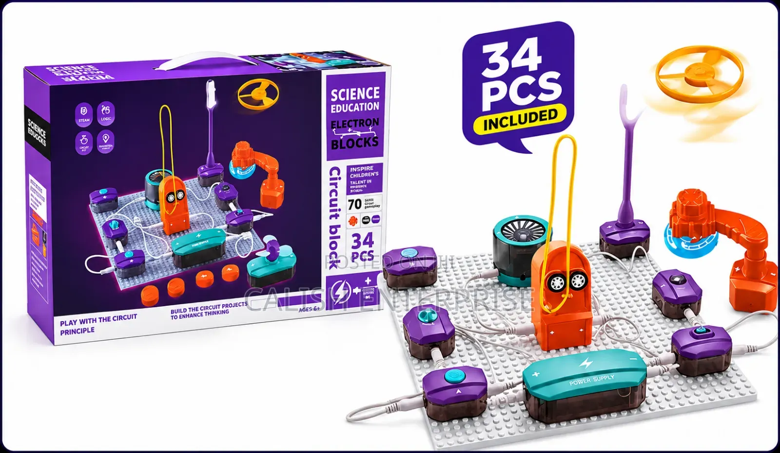 🧠 34PCS Electronic Circuit Learning Kit – 70+ Projects for Kids