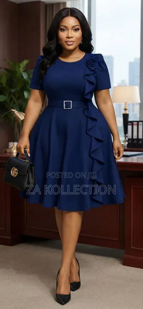 Women's High End Official Dress With Brooch Belt