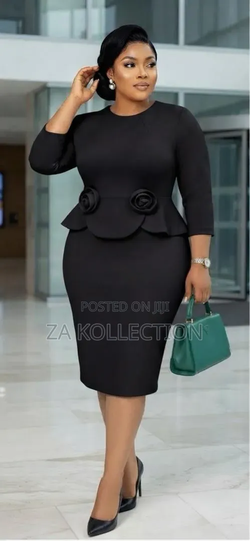 Zalia Ladies Black Fitted Office Dress