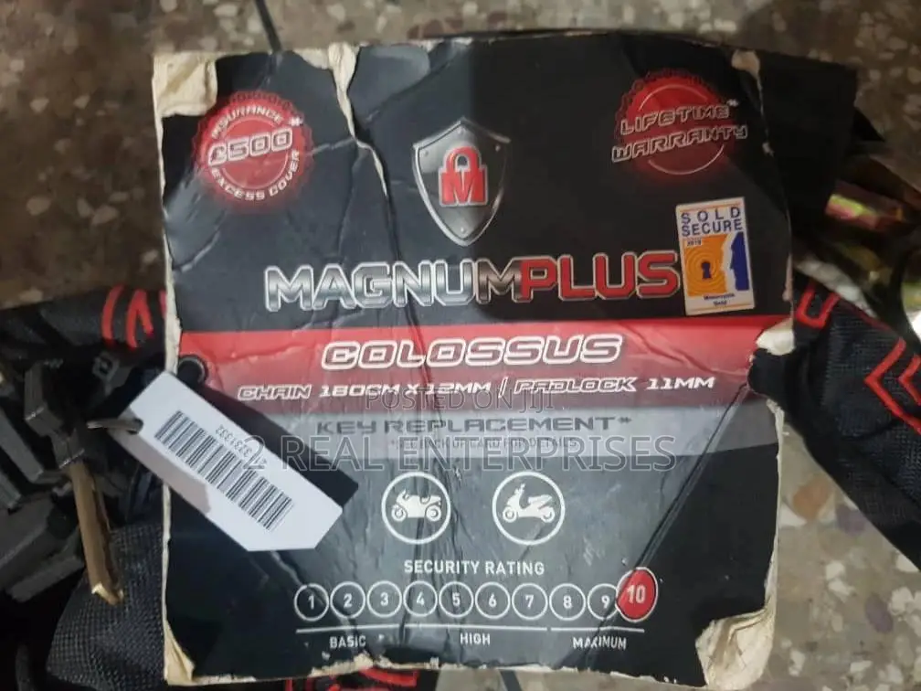 Magnum Plus Colossus SECURITY CHAIN With PADLOCK 180cm>12mm - NEW