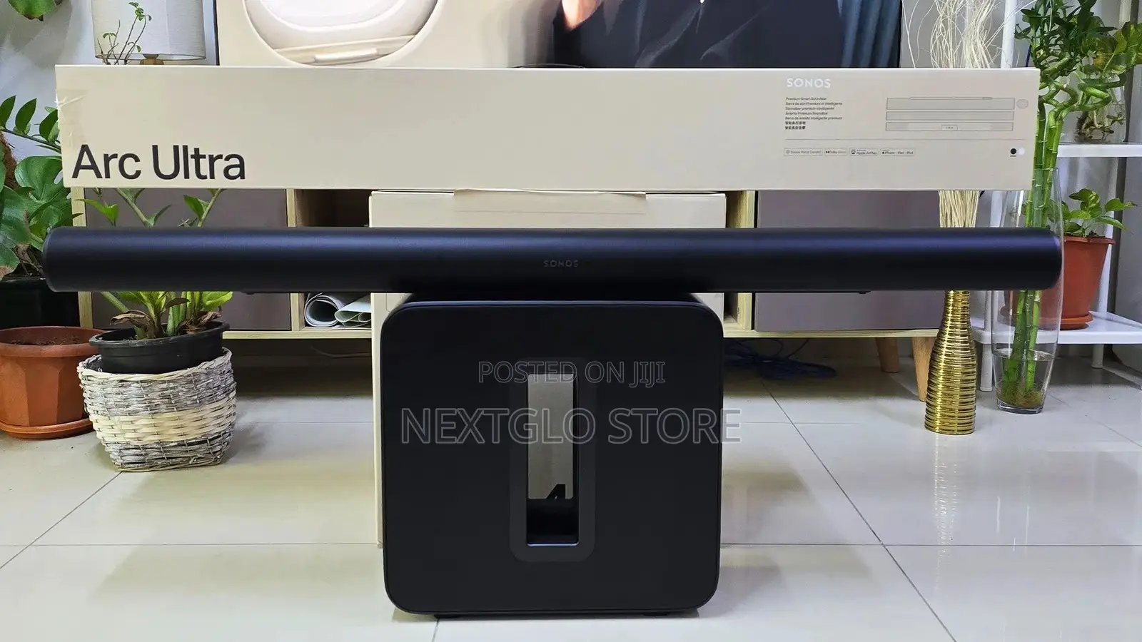 Sonos Arc Ultra Soundbar Black With Two Era 300 Speakers Subwoofer