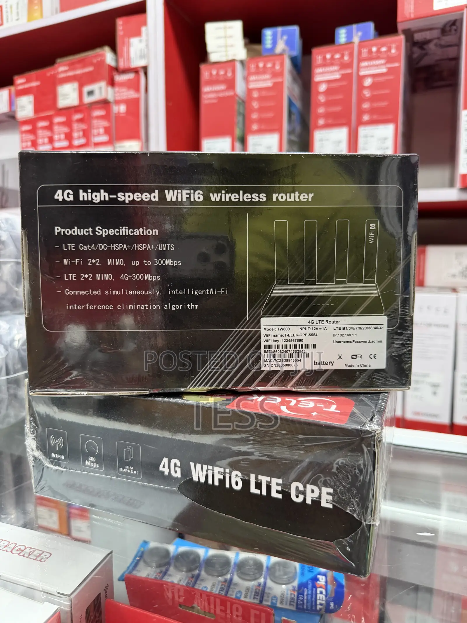 Universal Sim Router 4G Cat4 With Backup Battery 5000mah T-Elek