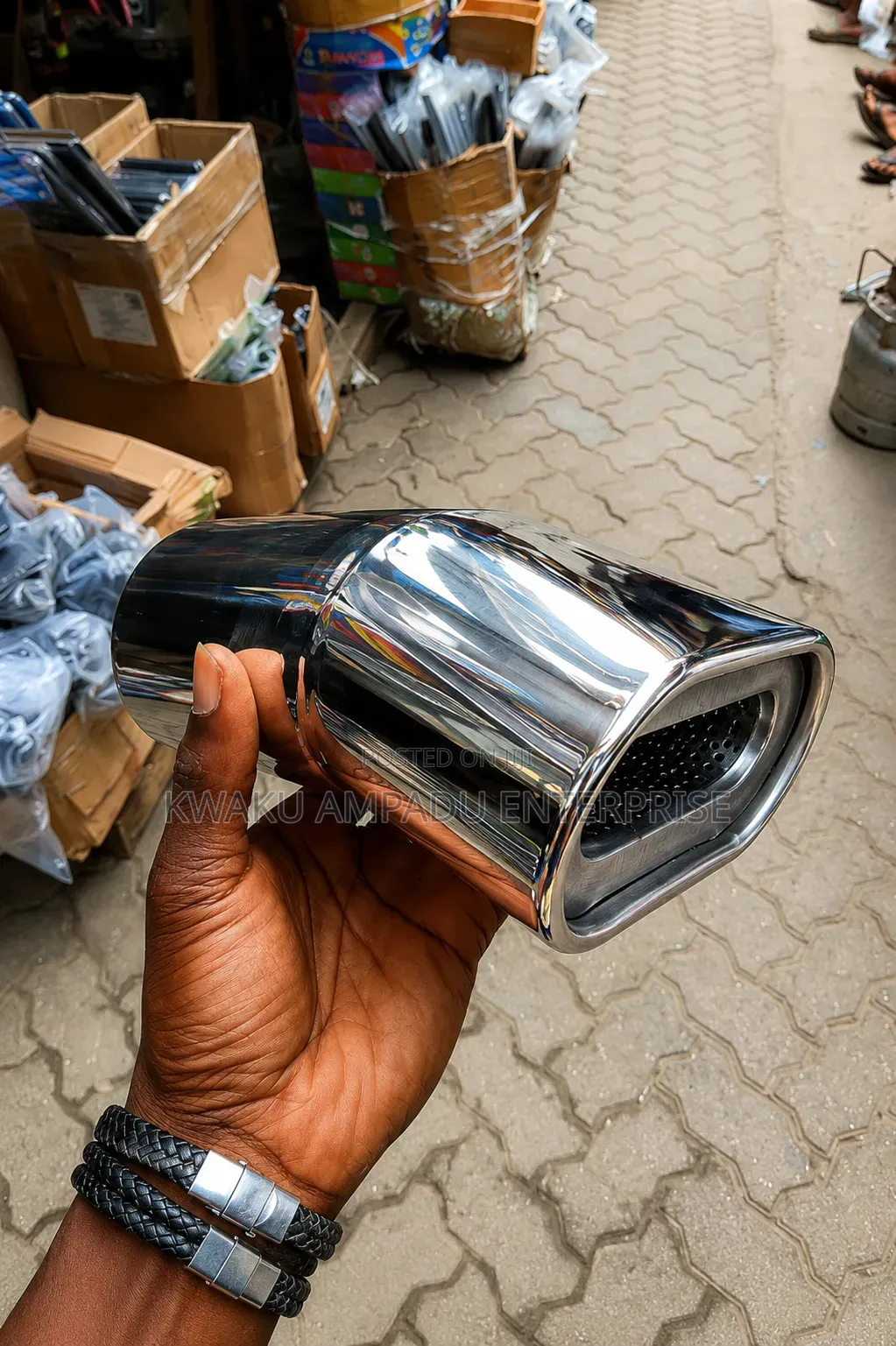 Curved Chrome Exhaust Tip - Stylish &  Sporty