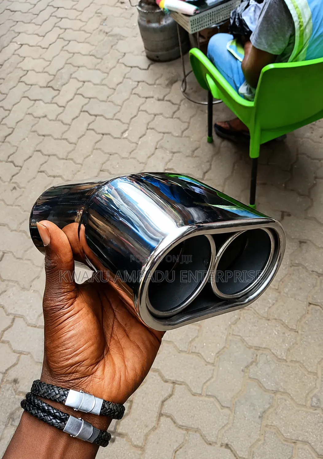 Curved Chrome Exhaust Tip - Stylish &  Sporty