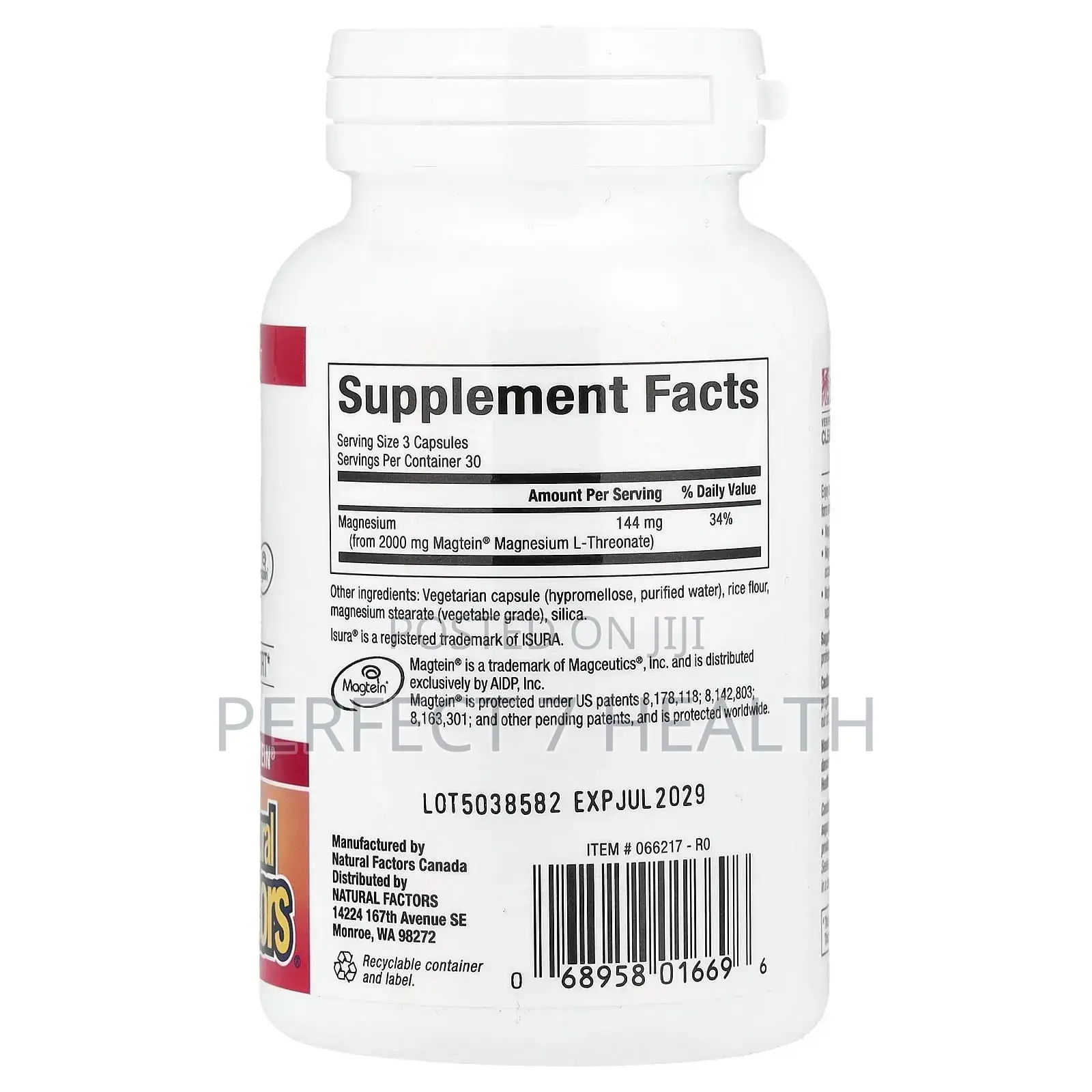 Cognitive/Brain Magnesium, Magnesium L Threonate, Magtein, 90 Veg Caps