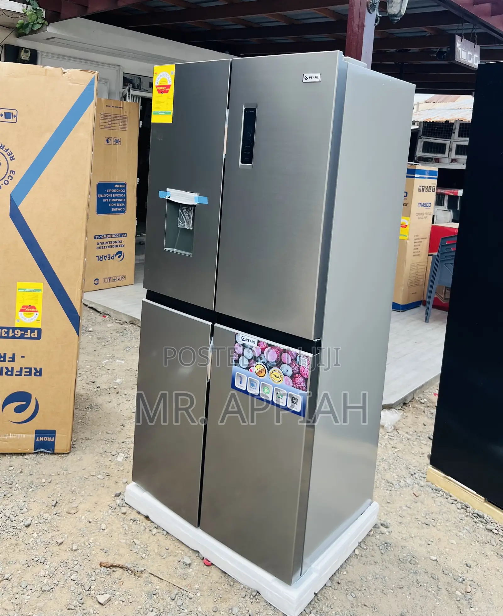 Quality Pearl PF-613MDIXWD-1A Side by Side Refrigerator(Gray)..