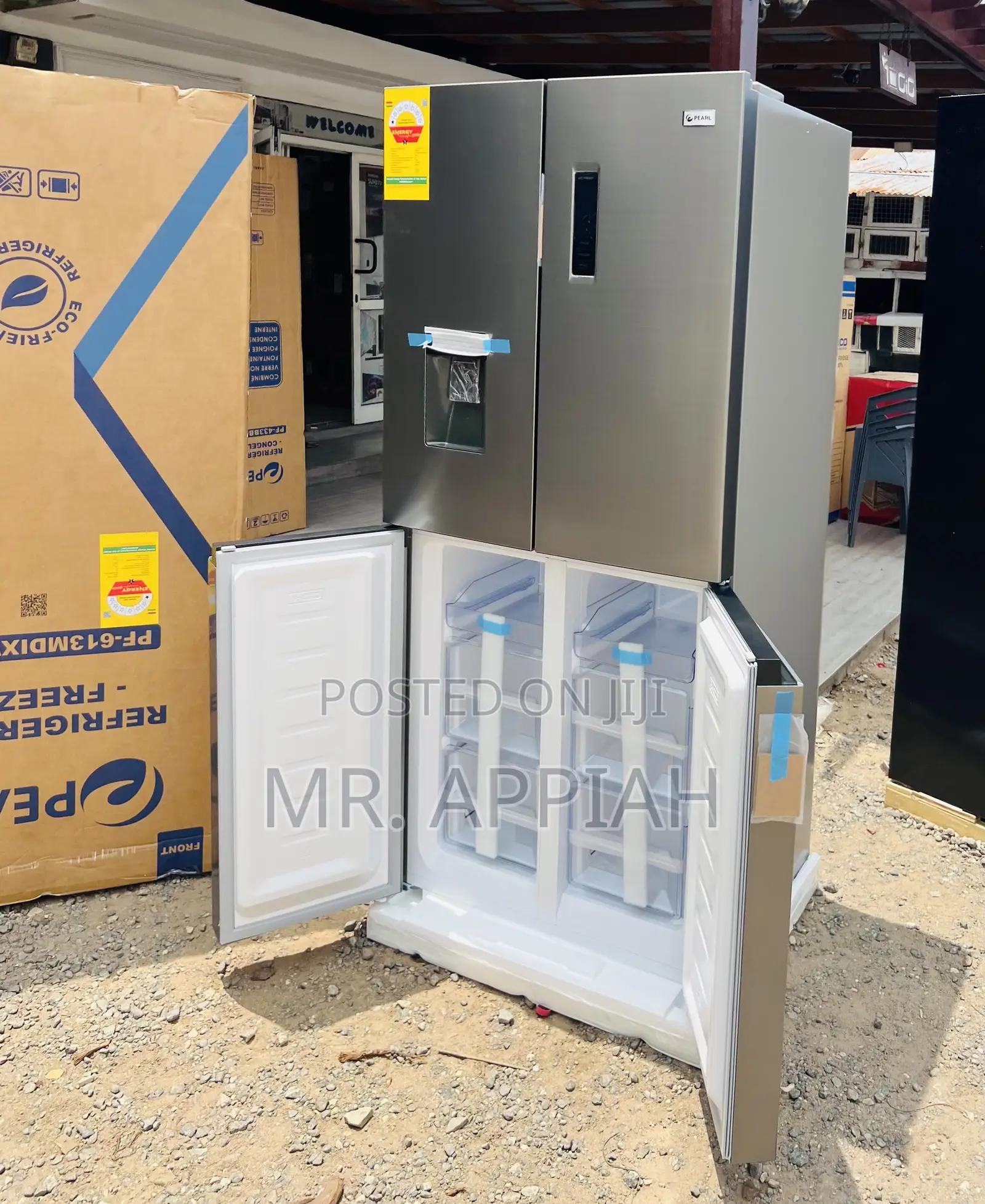 Shop Pearl PF-613MDIXWD-1A Side by Side 4 Door Electric Fridge(Gray).