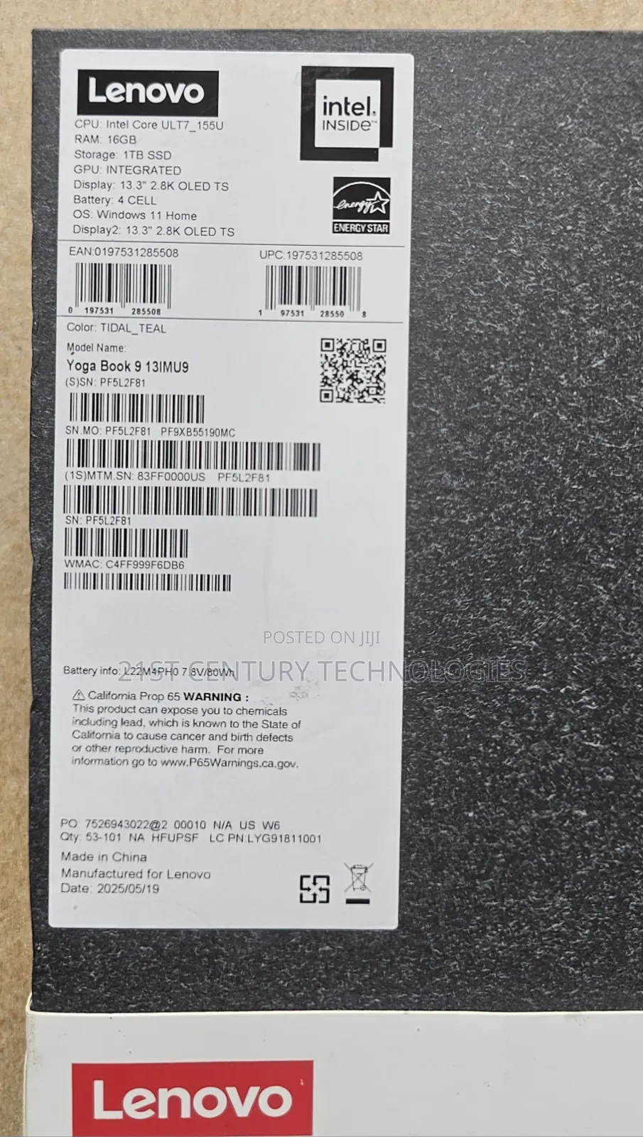 Laptop Lenovo Yoga Book 9i 16GB Intel Core Ultra 7 SSD 1T