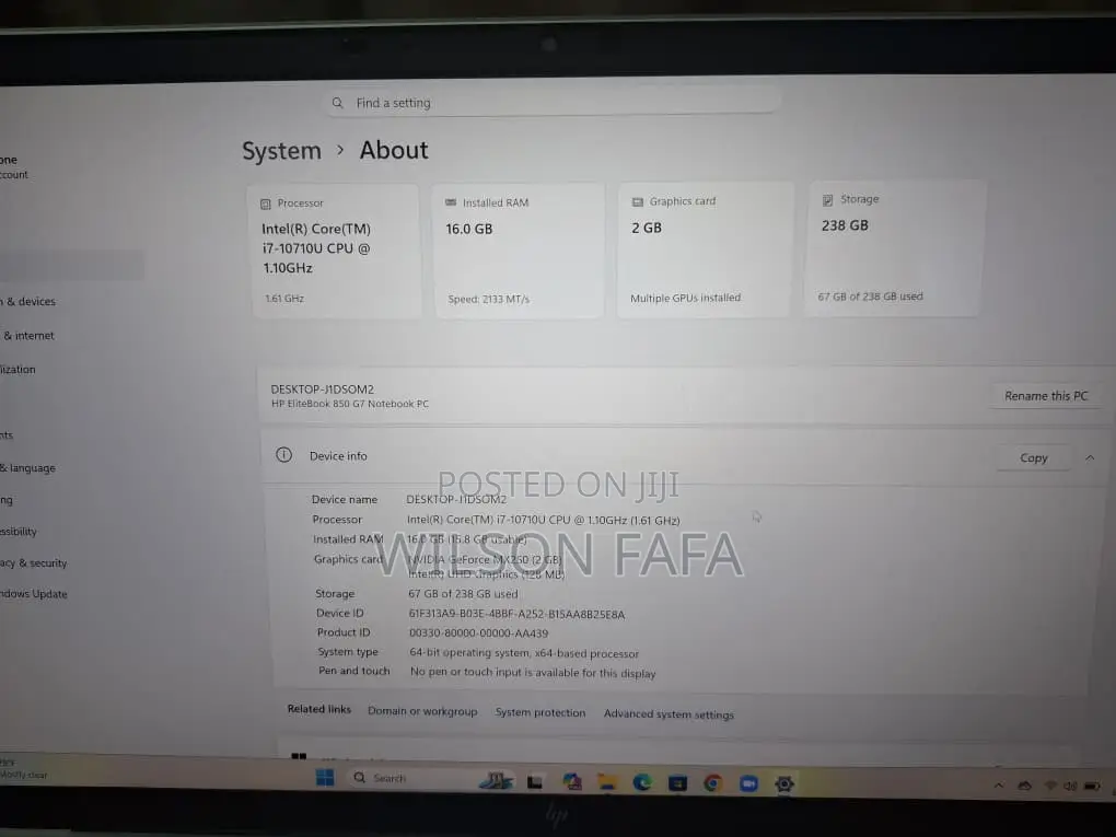 Laptop HP EliteBook 840 G7 16GB Intel Core i7 SSD 256GB