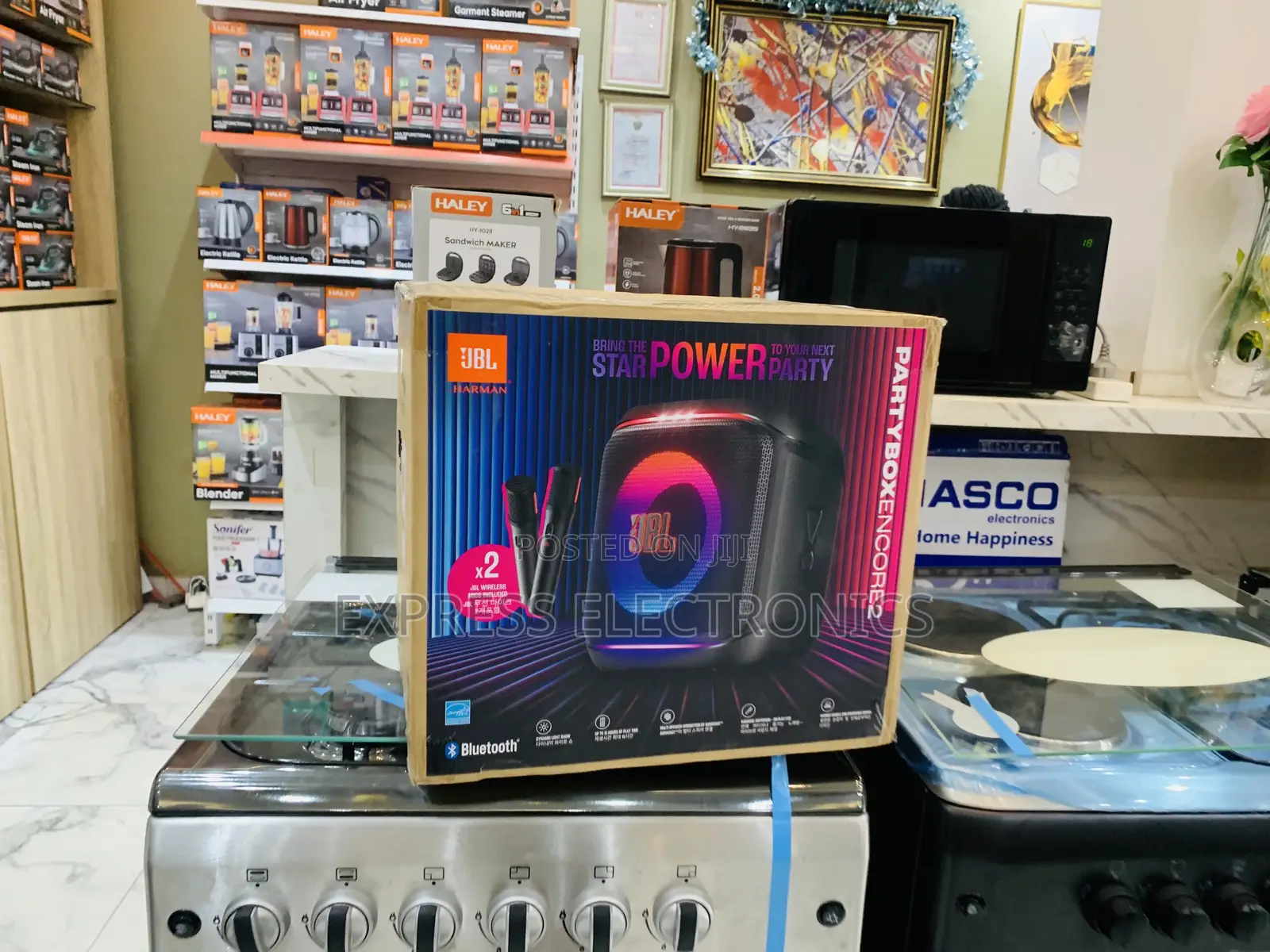 Get a New JBL PartyBox Encore 2 Portable Party Speaker With 2 Mics