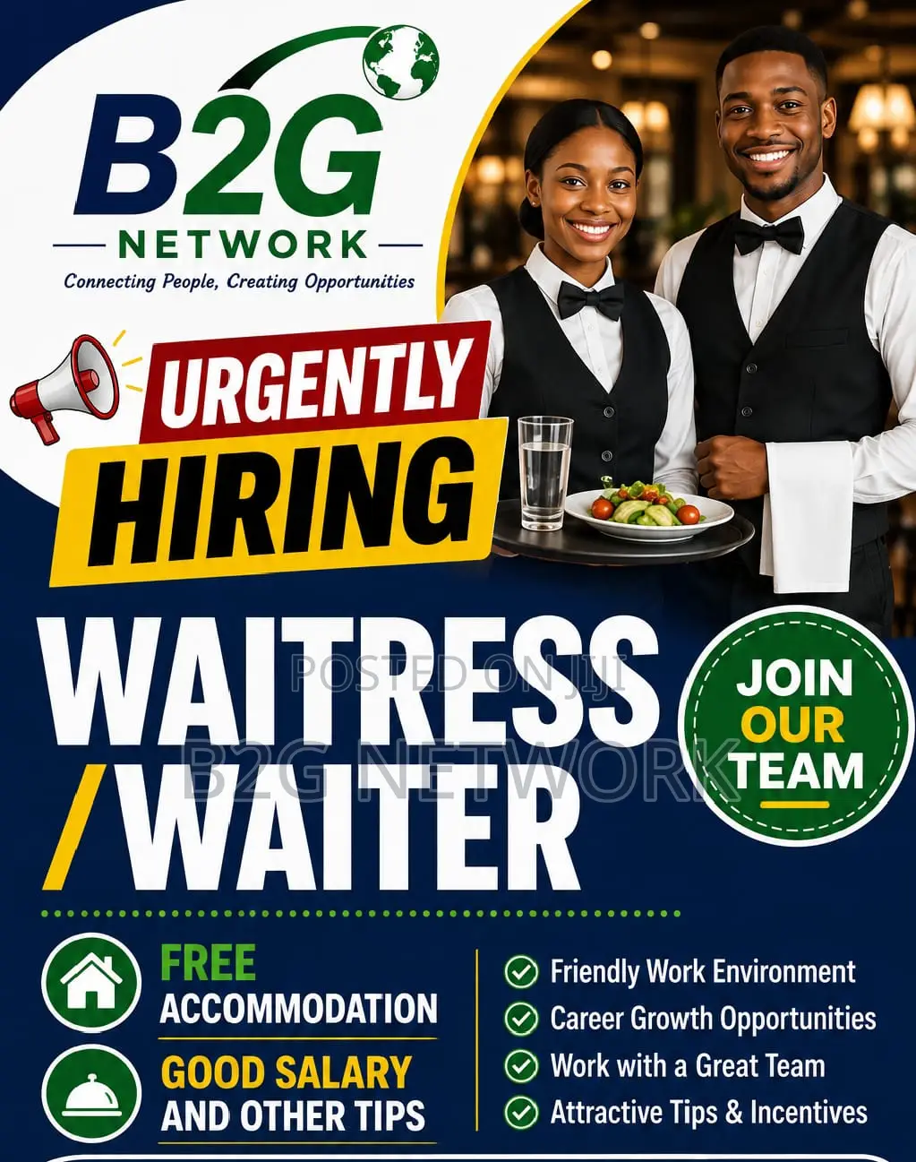 Waitress/Waiters Needed Urgently