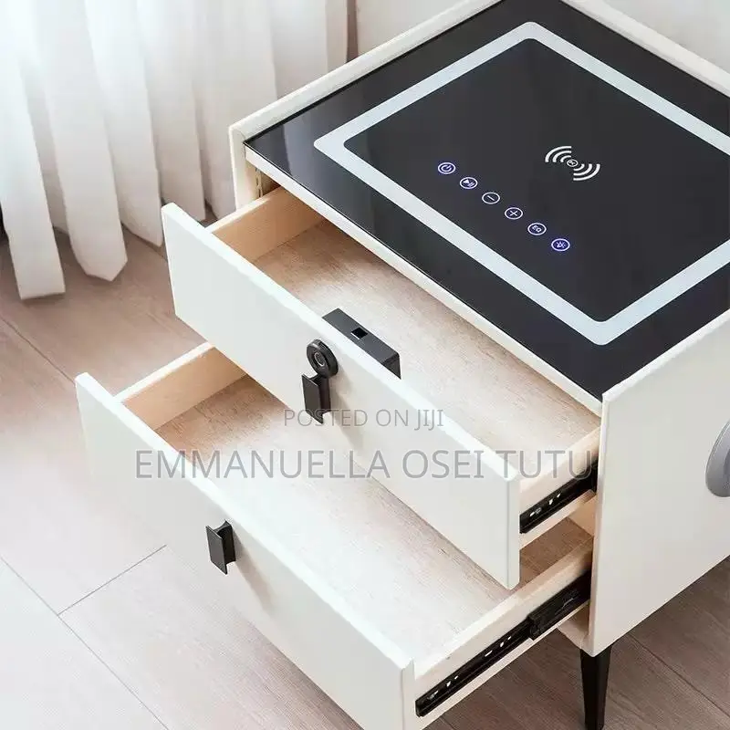 Smart Bedside Table With Bluetooth and Wireless Charging
