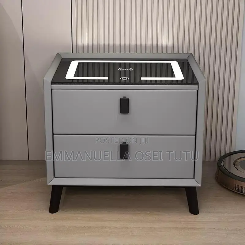 Smart Bedside Table With Bluetooth and Wireless Charging