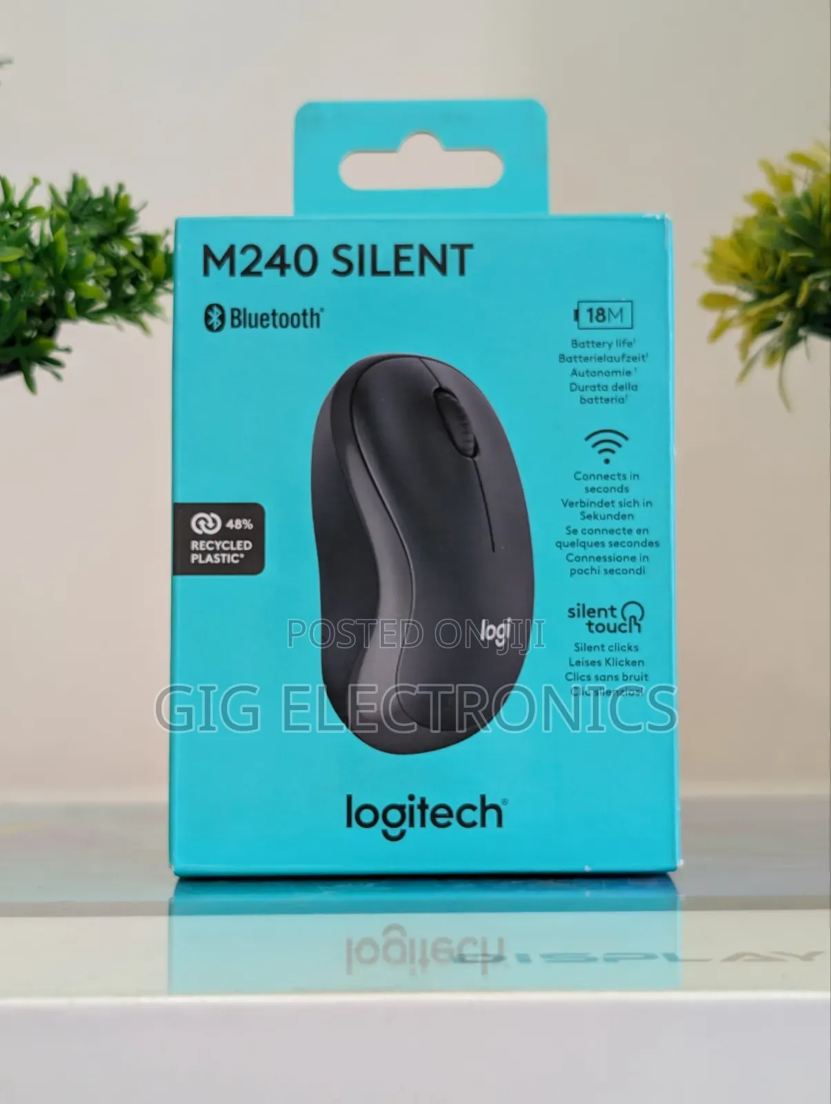 Logitech M240 Silent Bluetooth Wireless Mouse - Black Color