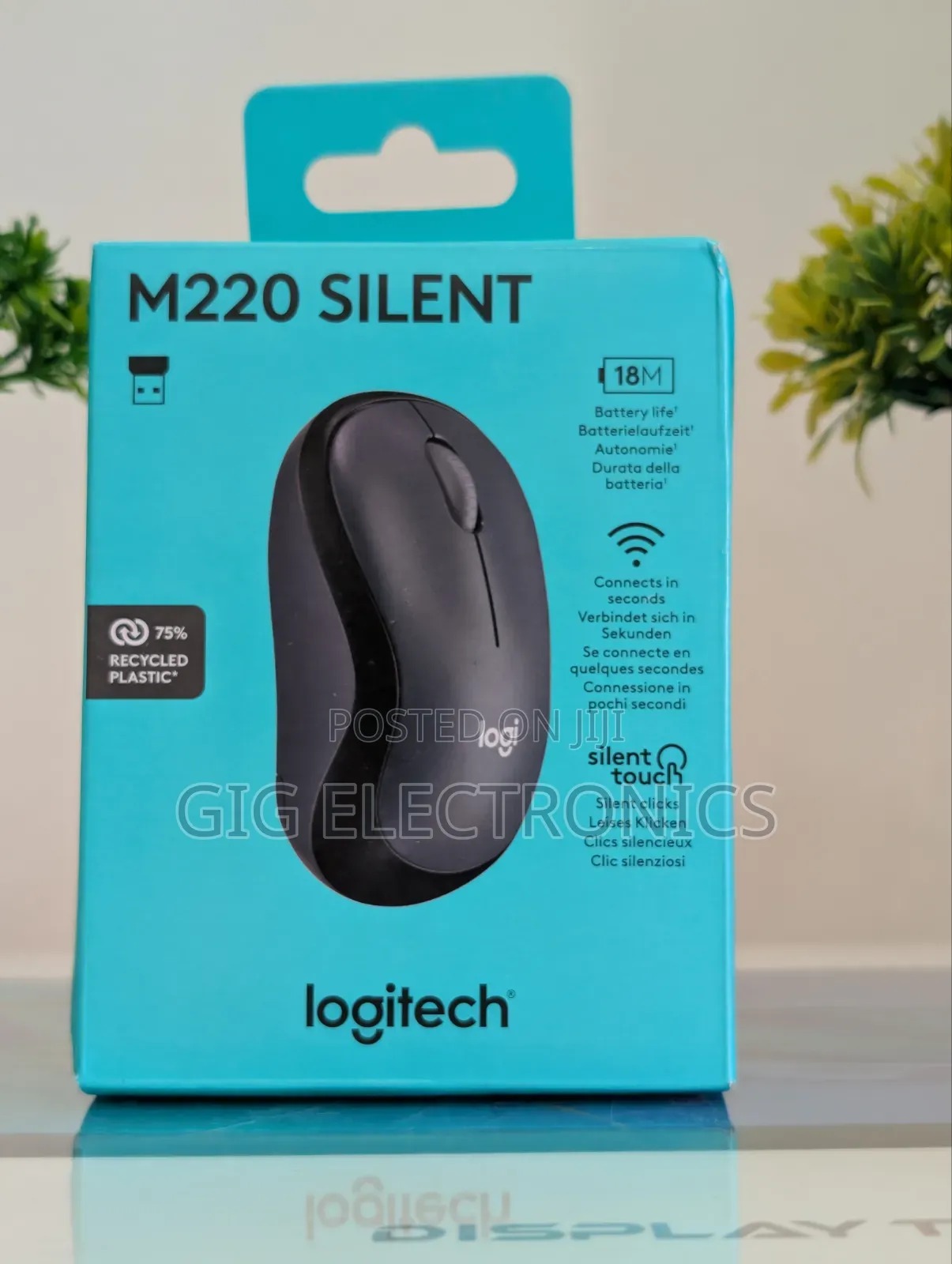 Logitech M220 Silent Mouse, Wireless Black