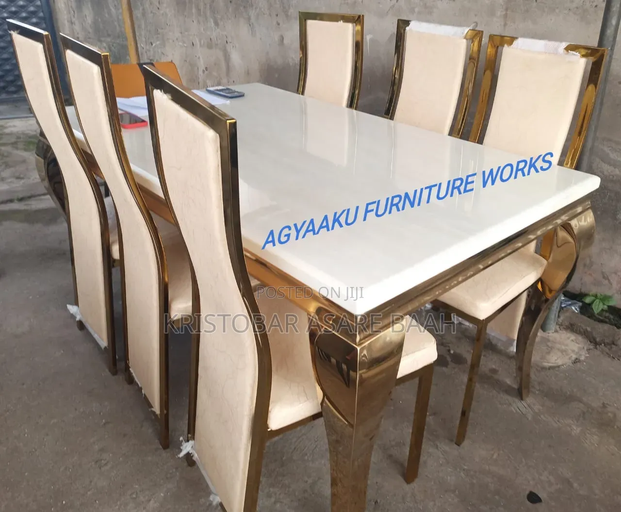 Golden Marble Dining Table
