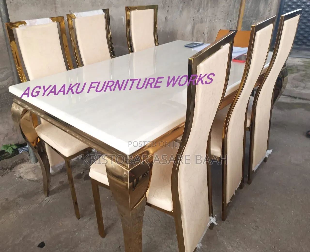 Golden Marble Dining Table
