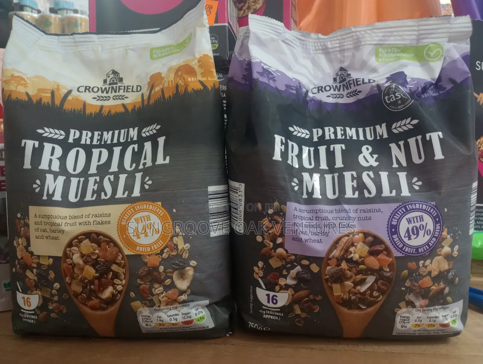 Tropical Muesli & Fruit and Nut Muesli Crownfield 750g
