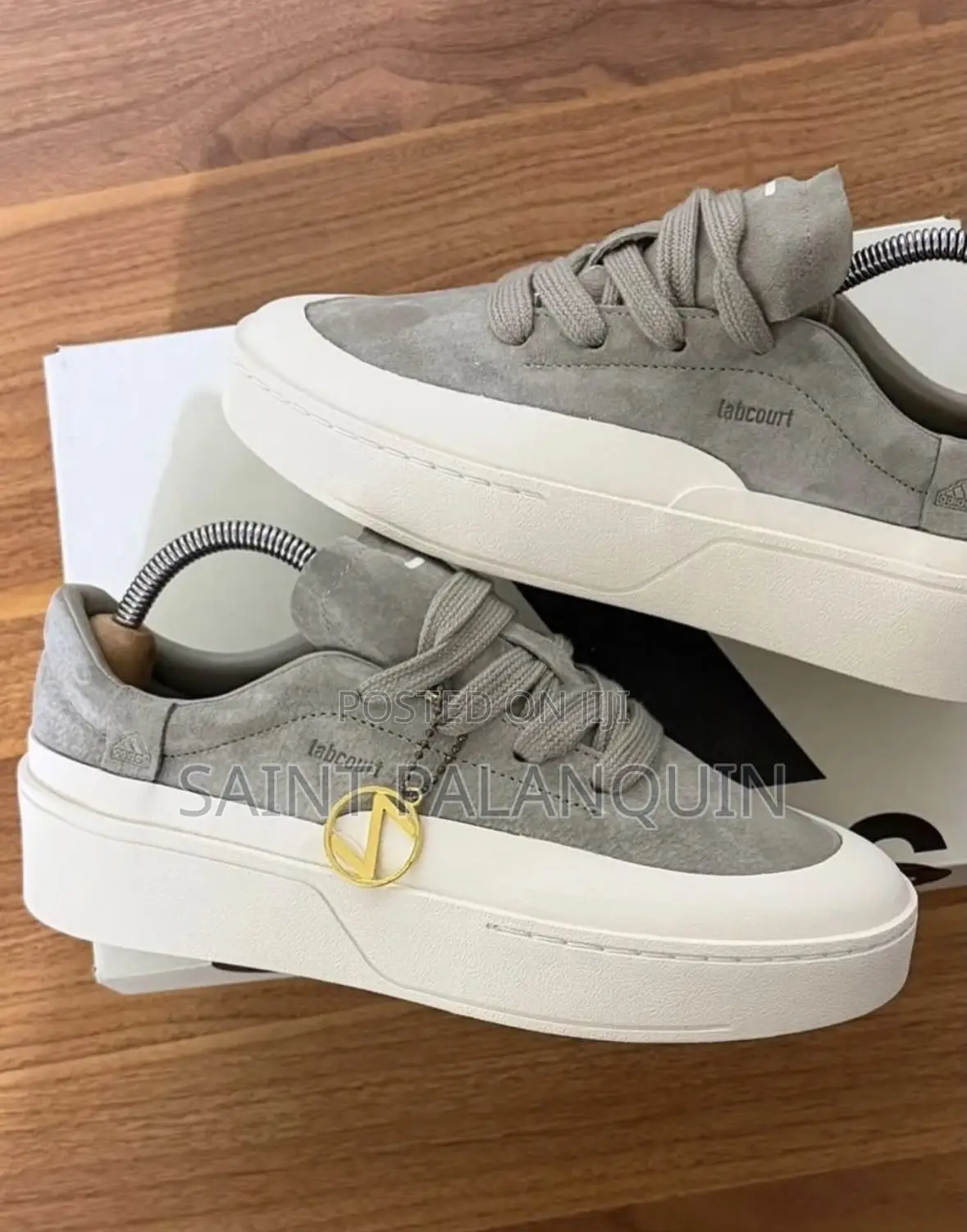 Pair of Black Adidas Labcourt Platform Sneakers