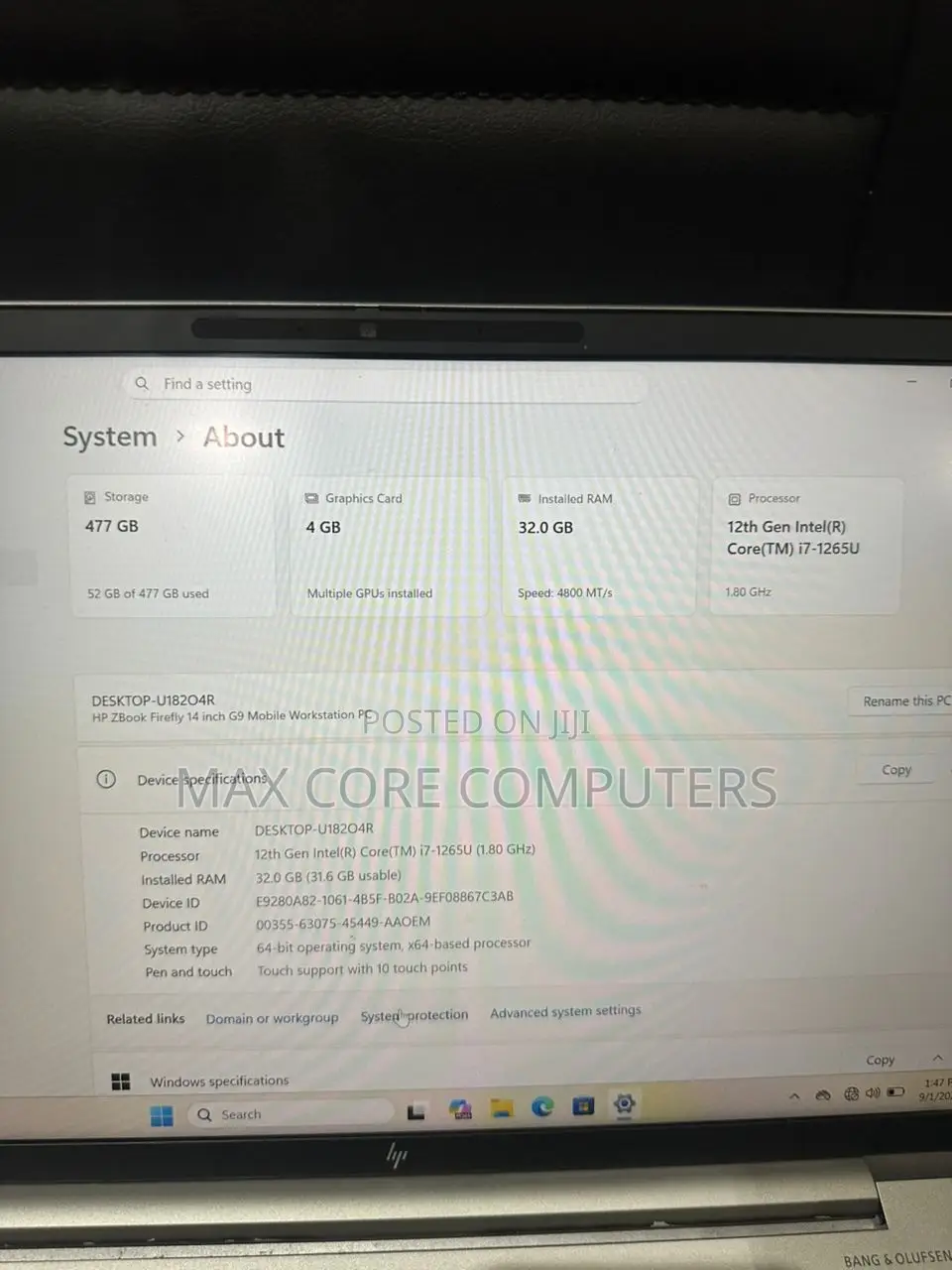 Laptop HP ZBook Firefly G9 32GB Intel Core i7 SSD 512GB