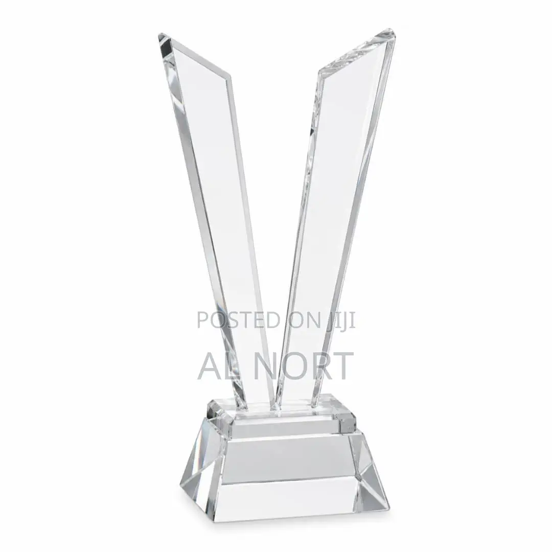 Clear Glass Award Trophy Plaque – Decorative Recognition Award