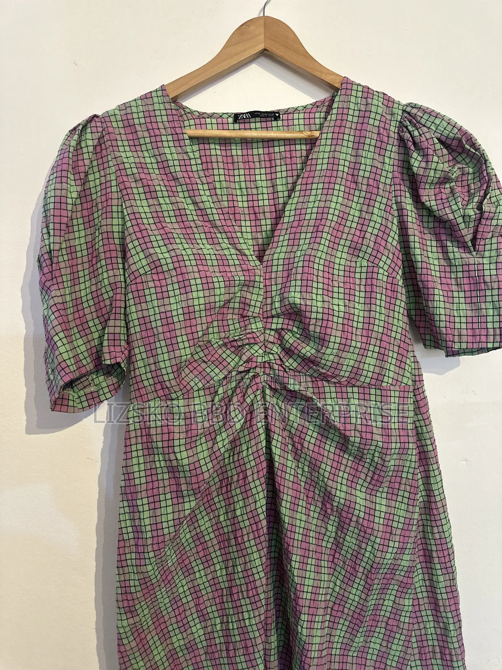 Green & Purple Plaid Mini Dress From Zara