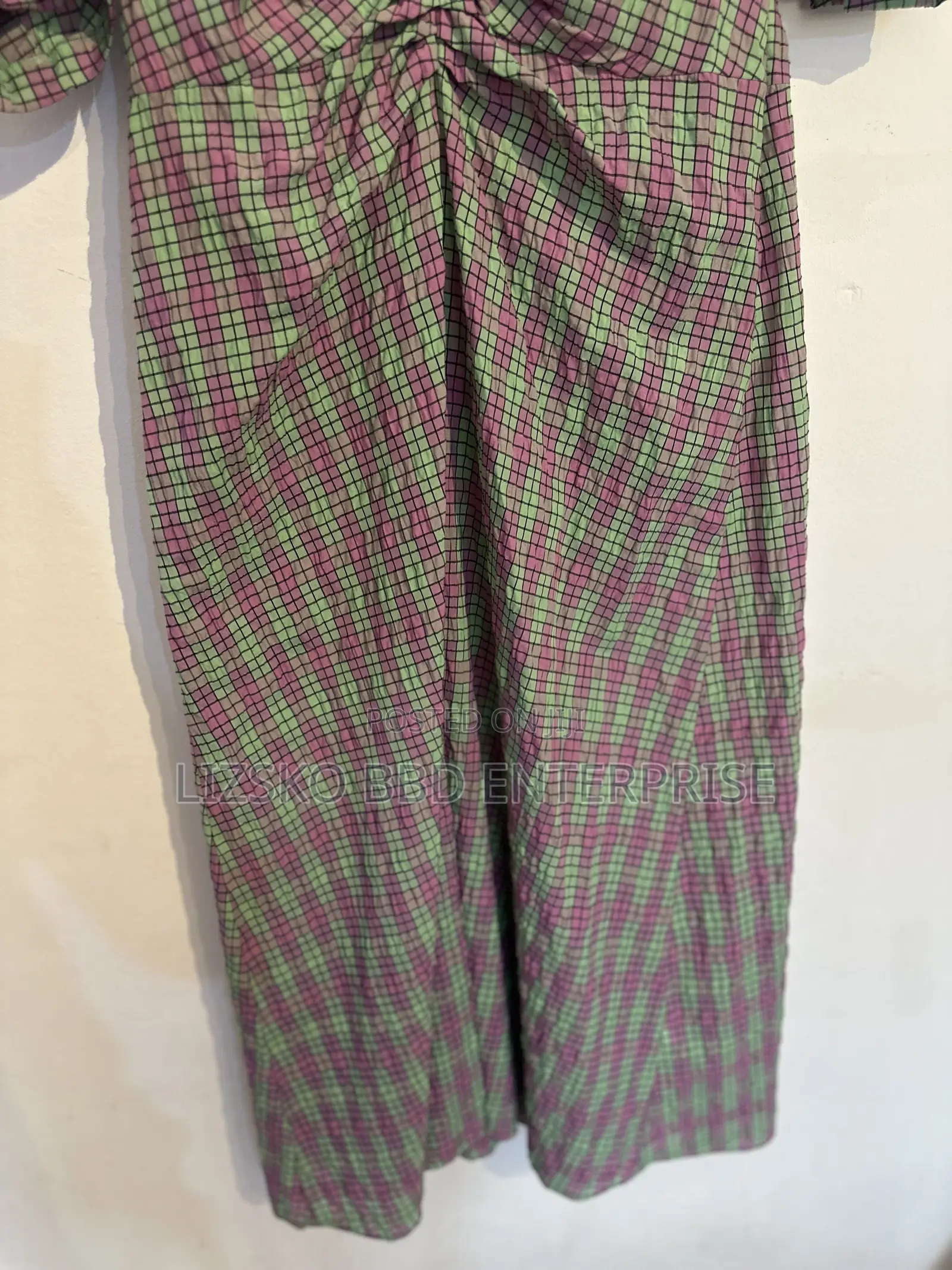 Green & Purple Plaid Mini Dress From Zara