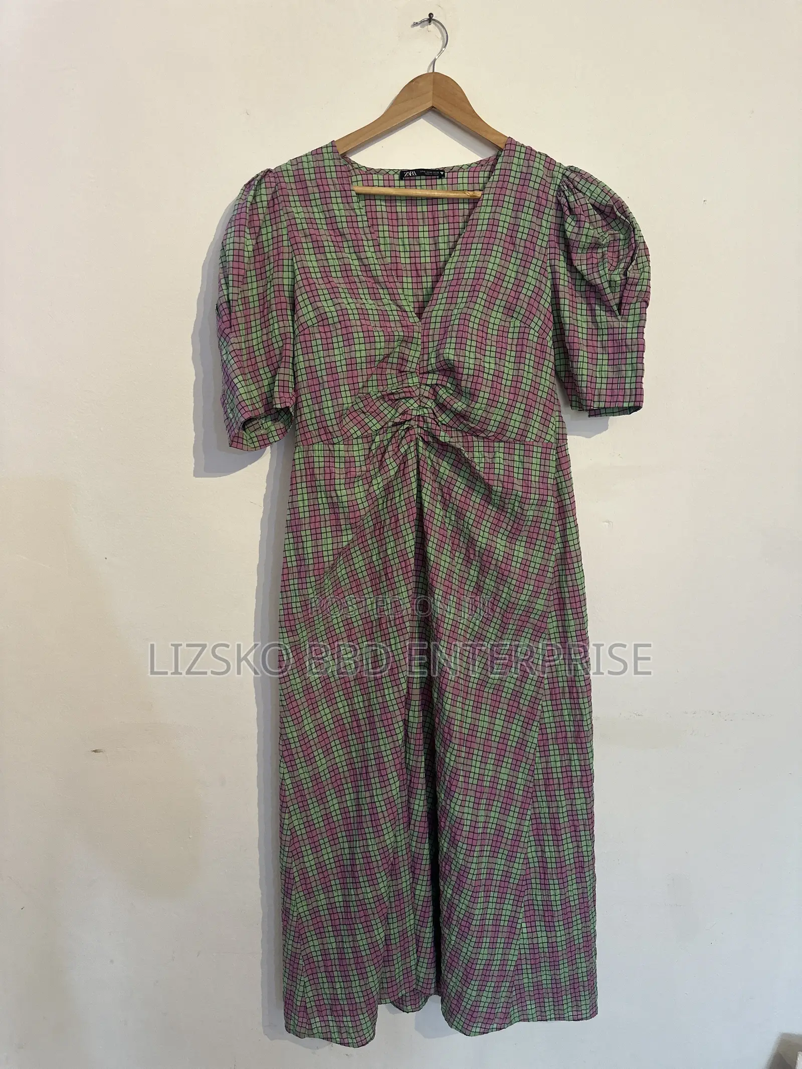 Green & Purple Plaid Mini Dress From Zara