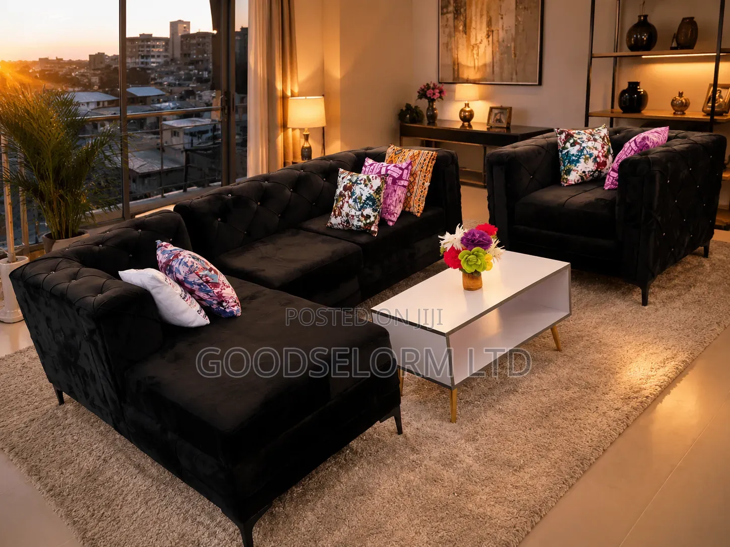 Couch L Shape Plus Single Sofa