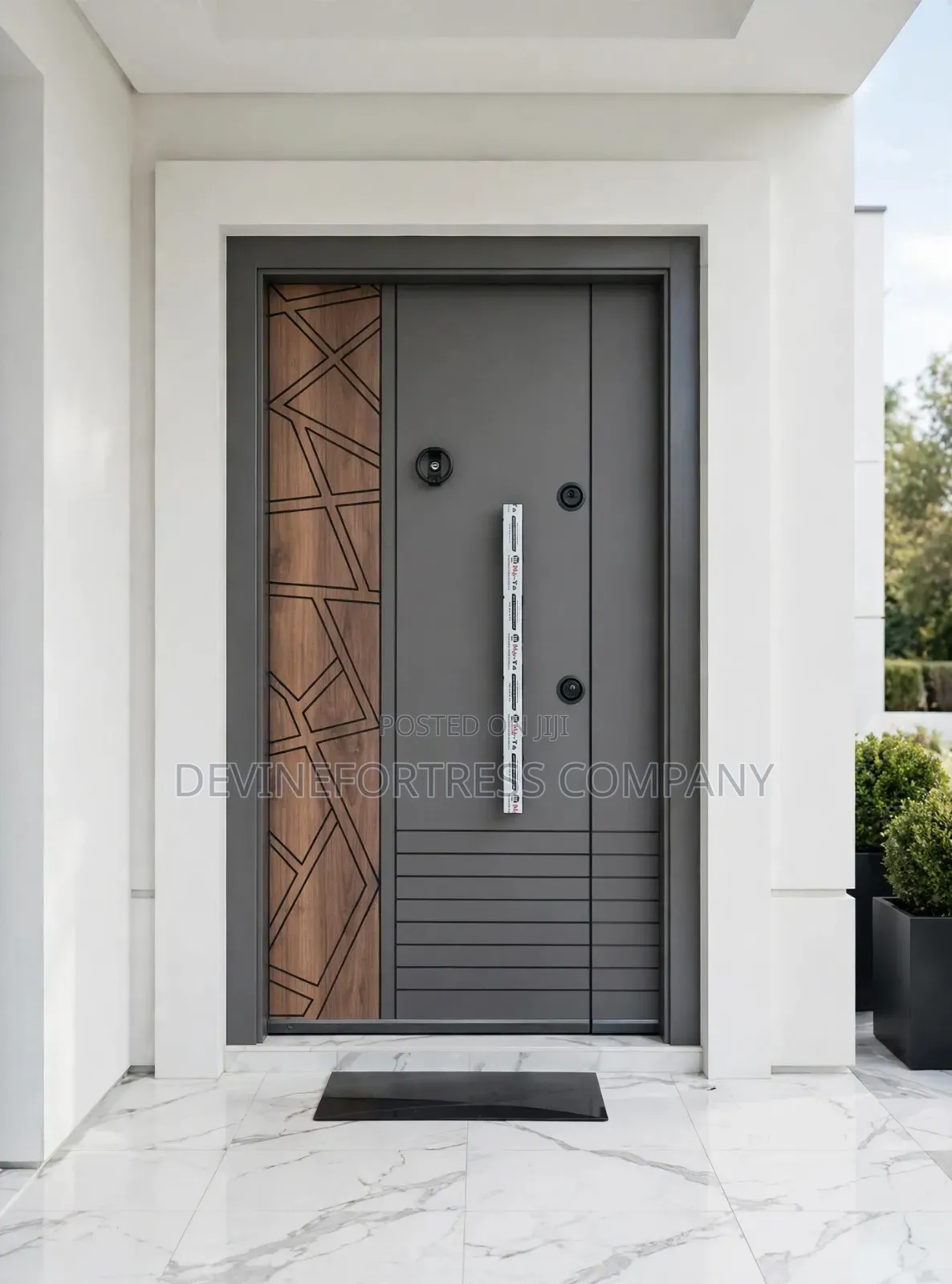 Quality Single Armor Door Gray and Black Color Design Available
