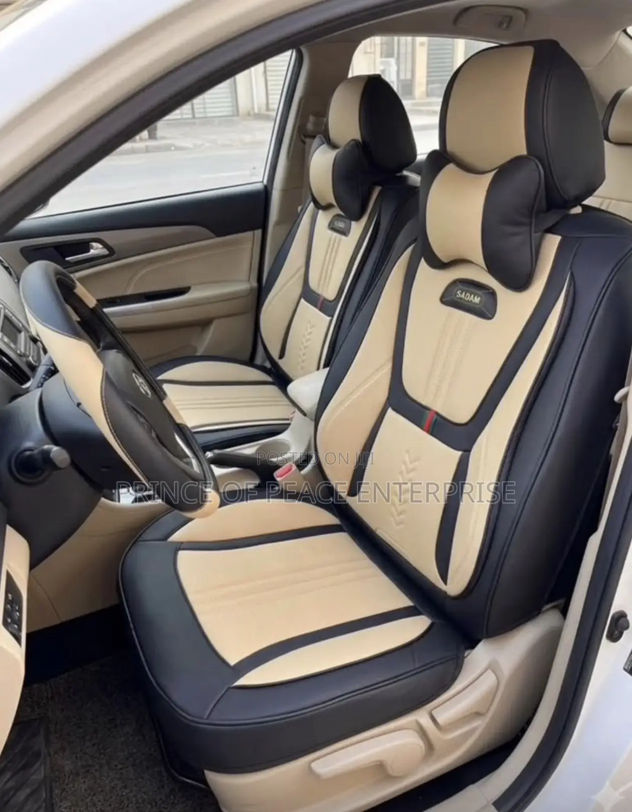 Original Leather Car Seat Cover WTH Neck Pillows
