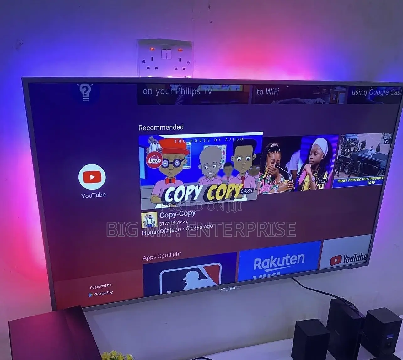 PHILIPS 55 Inches Andriod TV. 4K UHD, Digital Satellite.