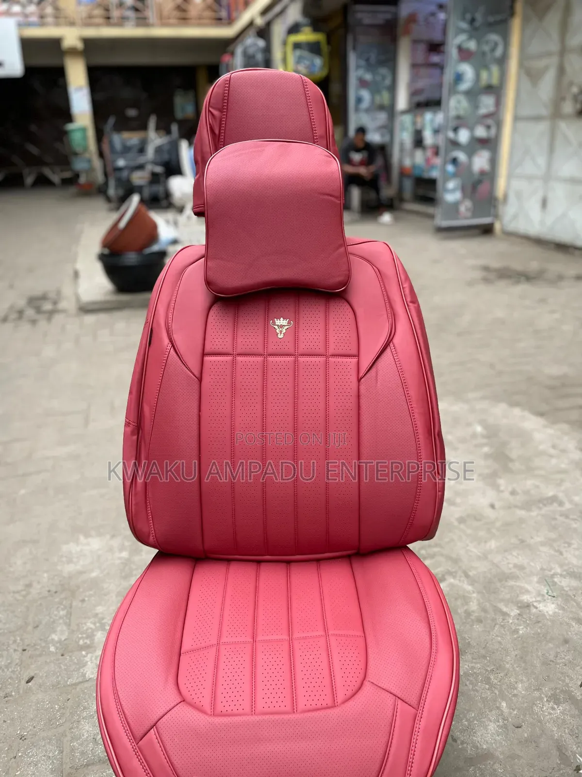 Royal Bull Wine Leather Car Seat Cover 🐂🔥