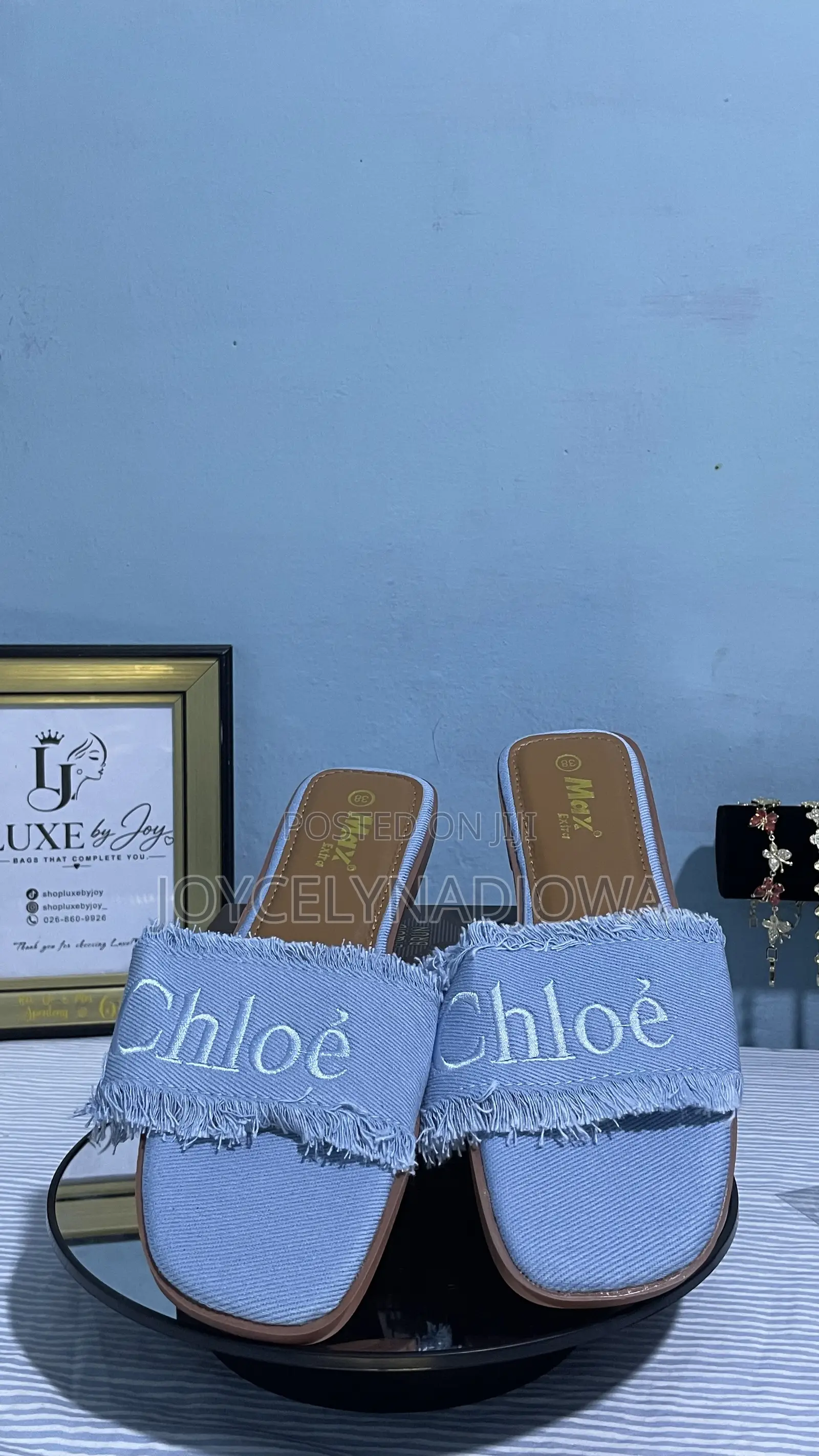 Ladies Slippers Blue