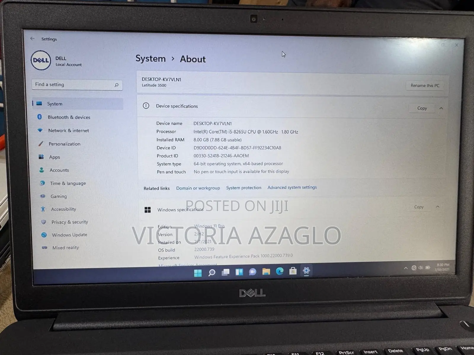 Laptop Dell Latitude 3500 8GB Intel Core i5 SSD 256GB