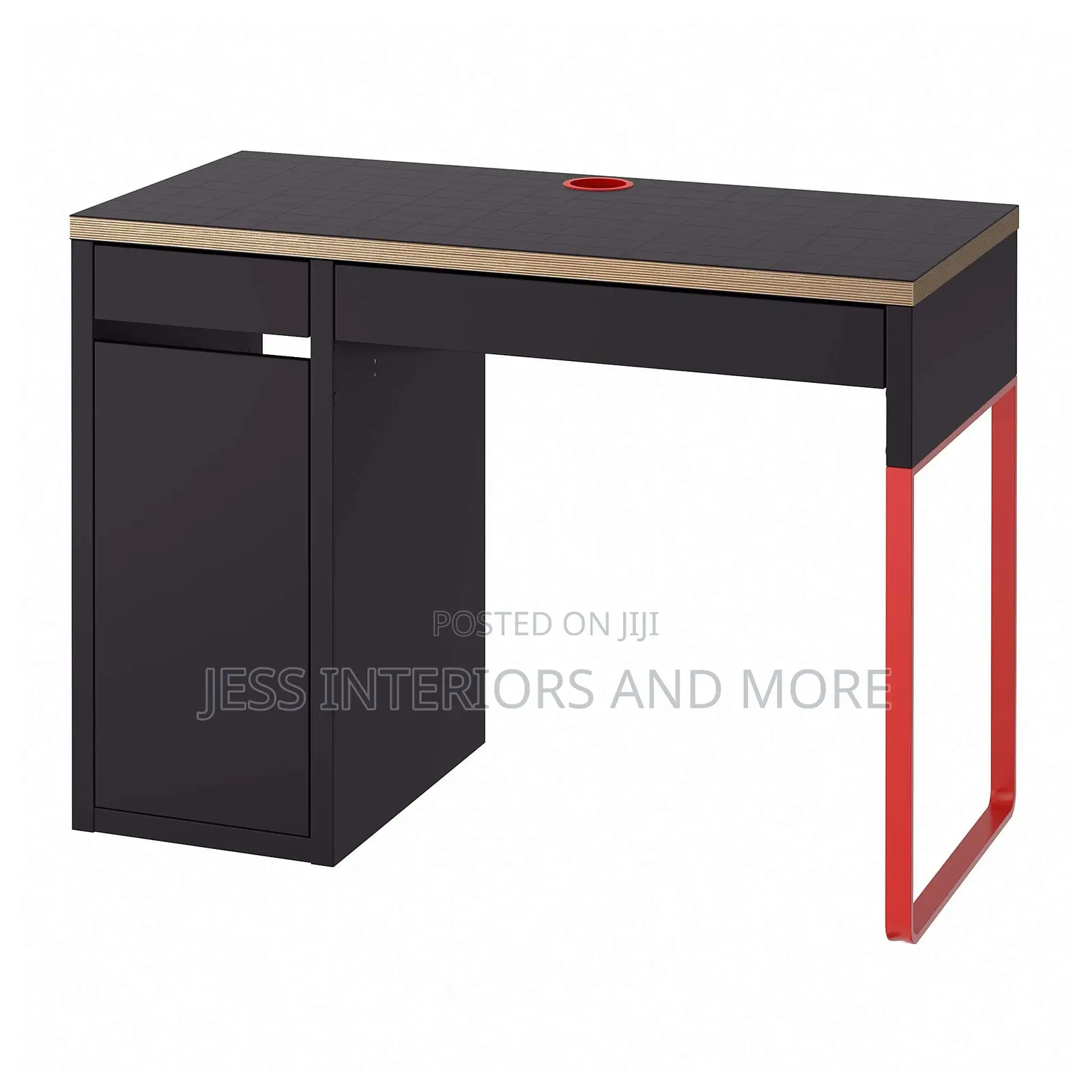 Study Table (Anthracite/Red, 105x50 Cm)