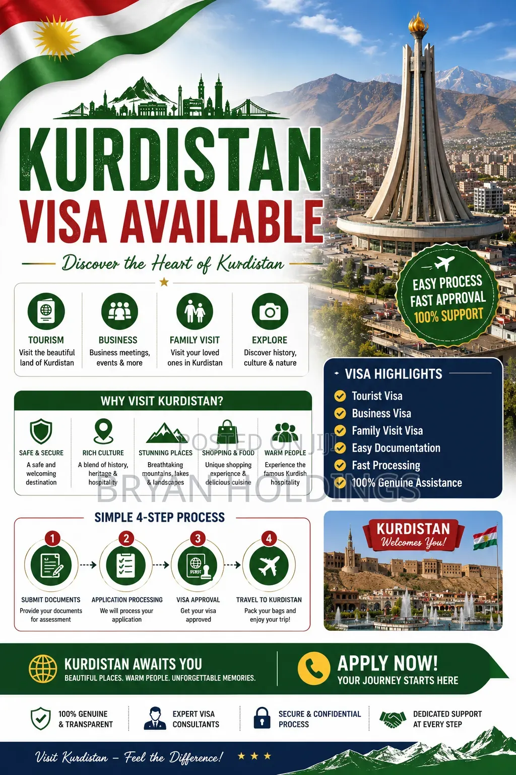 Kurdistan Visa Available
