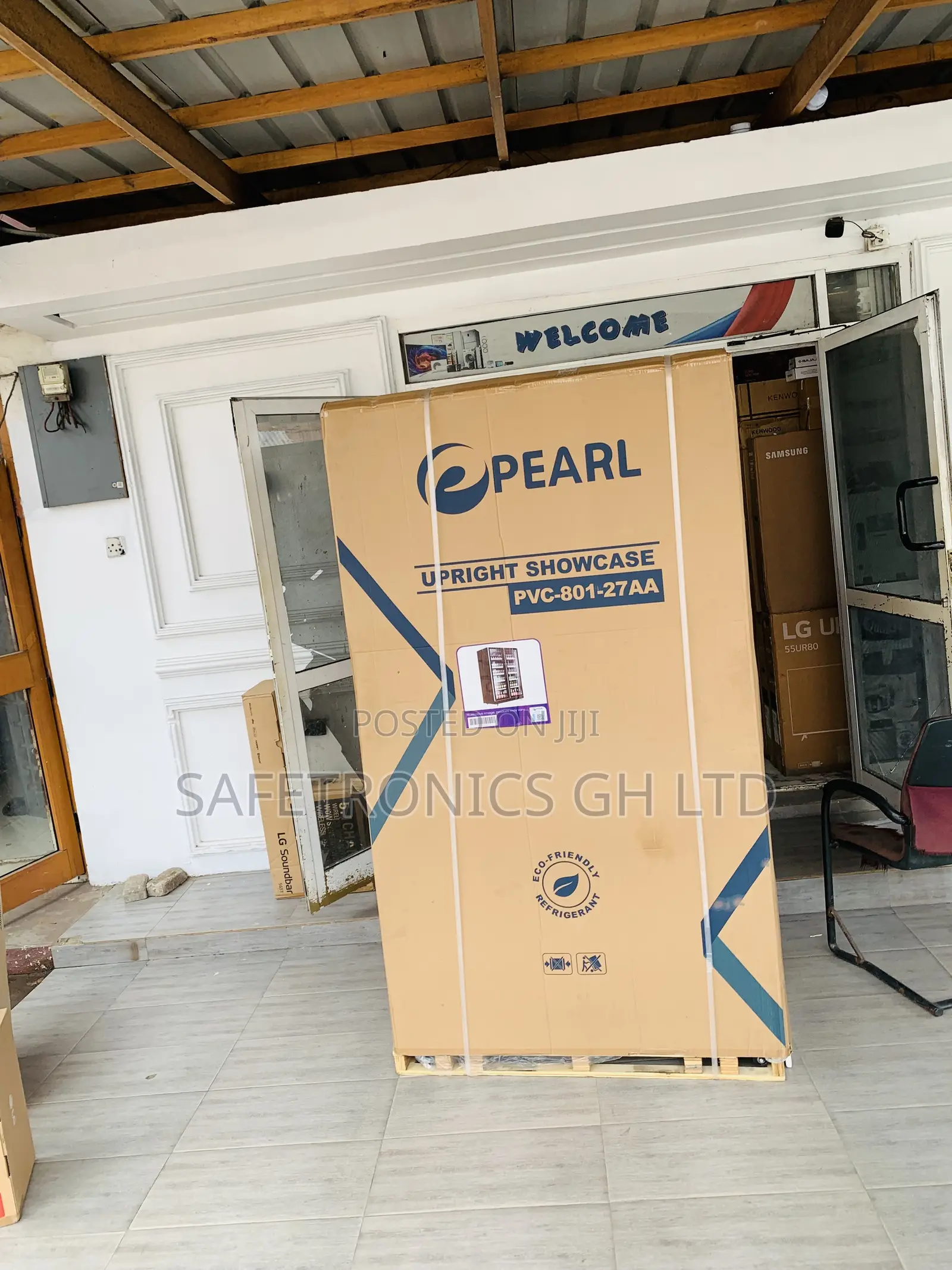 Original Sleek Pearl 690-Liter Double-Door PVC-801-27AA Display Fridge